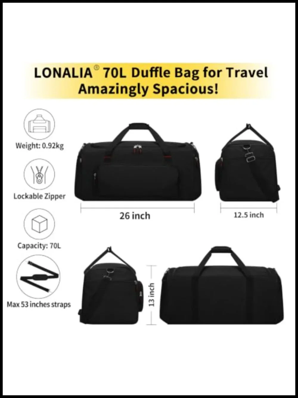 N/A 70l duffle